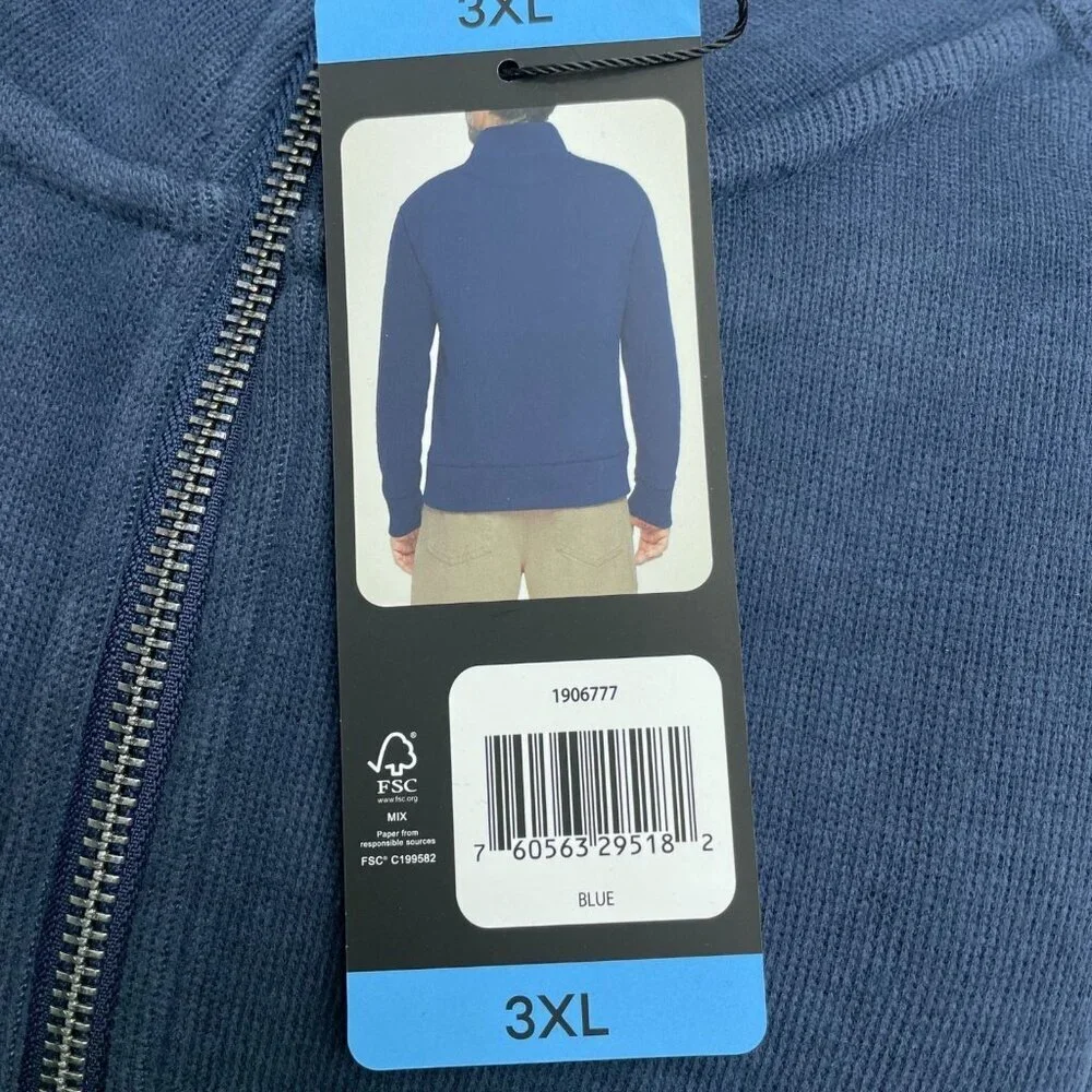 Banana Republic Men's 3XL Navy Blue Half-Zip Pullover Sweatshirt Cotton N0100